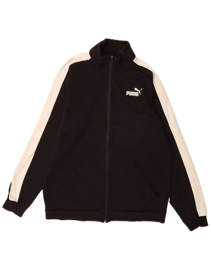 Jaqueta PUMA masculina de agasalho médio preto colorblock algodão