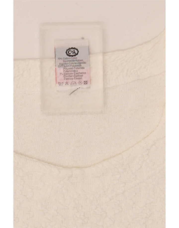 CLOCK HOUSE Body à manches longues pour femme IT 42/44 en coton blanc moyen