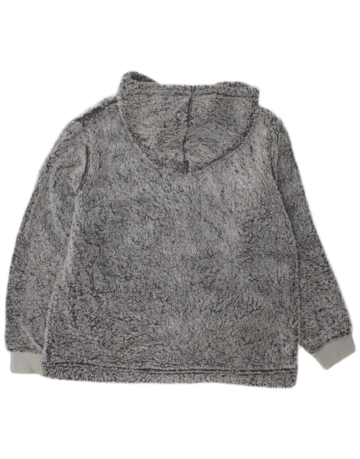 John Lewis Womens Hooded Fleece Jumper UK 14 Medium Grey Polyester