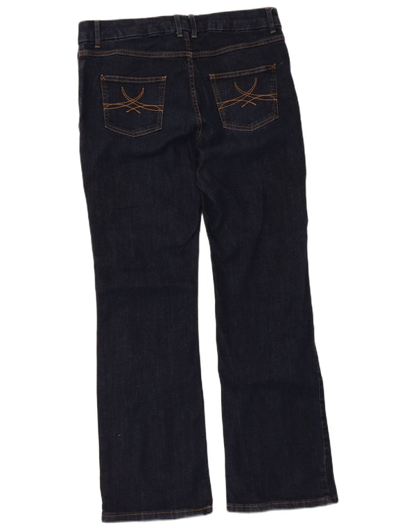 Marks & Spencer Womens Bootcut Jeans UK 16 Large W34 L30 Navy Blue Cotton