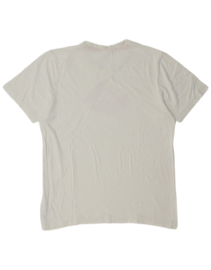 ADIDAS Mens Graphic T-Shirt Top Medium White Cotton
