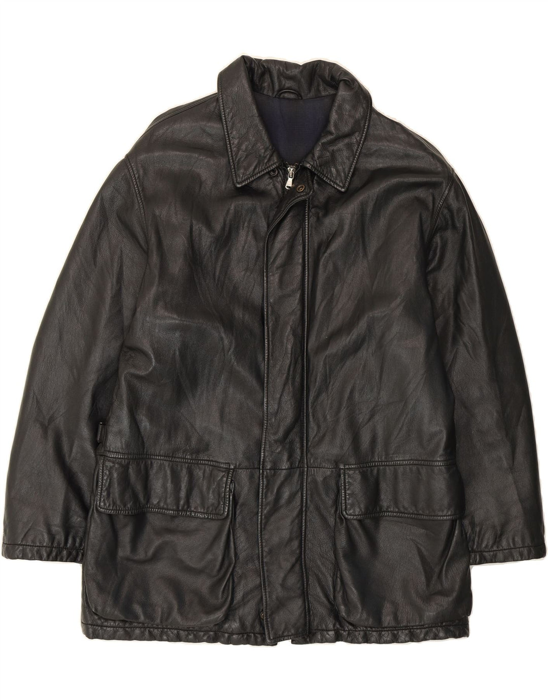 SCOUT Mens Leather Jacket UK 42 XL Black Leather Vintage Scout and Second-Hand Scout from Messina Hembry 