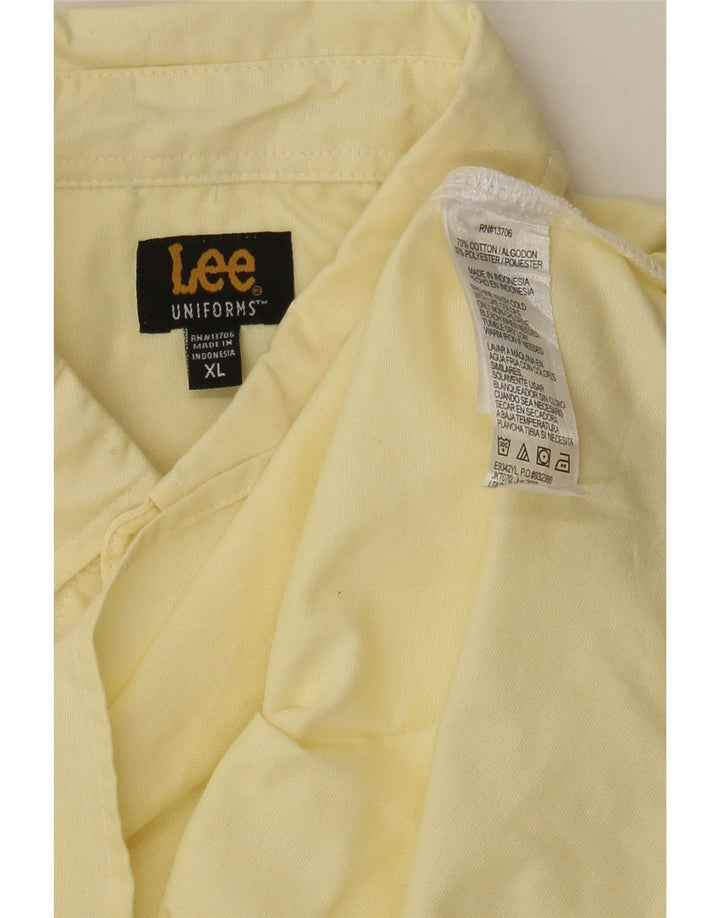 LEE Mens Short Sleeve Shirt XL Yellow Cotton Vintage Lee and Second-Hand Lee from Messina Hembry 