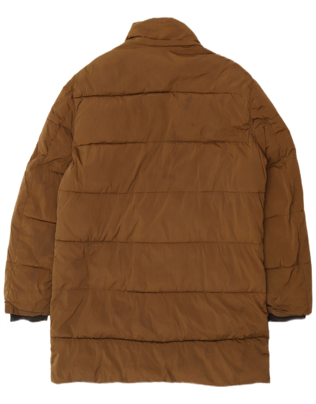 Zara Mens Padded Coat UK 38 Medium Khaki Nylon Biker