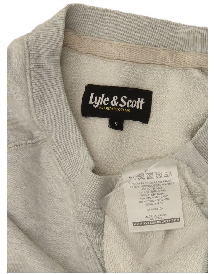 LYLE & SCOTT Sudadera tipo jersey para hombre pequeña gris algodón