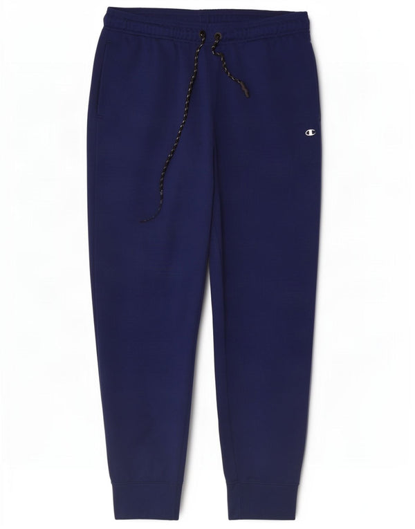 Calça de treino feminina Champion Joggers UK 14 grande algodão azul marinho