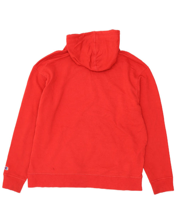 Champion Mens Graphic Hoodie Jumper XL Red Cotton