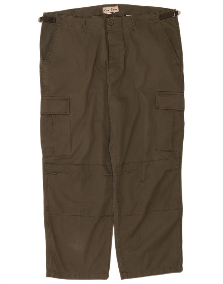 ESSE EMME  Mens Straight Cargo Trousers W38 L27 Khaki