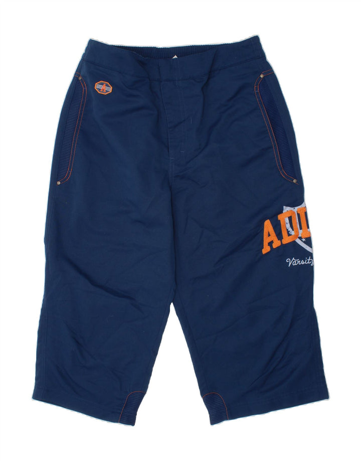 ADIDAS Boys Graphic Sport Shorts 13-14 Years  Blue Polyester Vintage Adidas and Second-Hand Adidas from Messina Hembry 