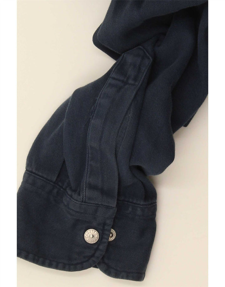 Carrera Mens Denim Shirt Size 39/40 Medium Navy Blue Cotton