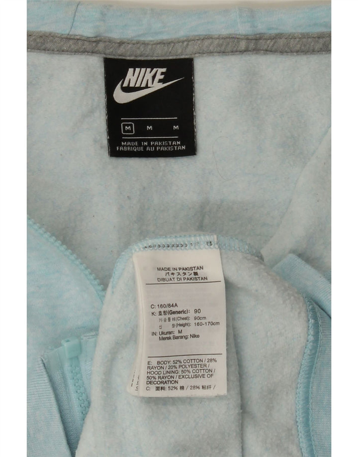 NIKE Mens Zip Hoodie Sweater Medium Blue Flecked Cotton Vintage Nike and Second-Hand Nike from Messina Hembry 
