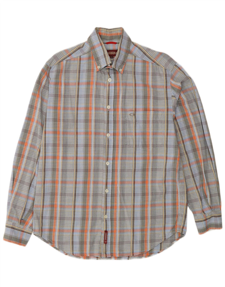 CARRERA Mens Shirt Small Blue Check Cotton