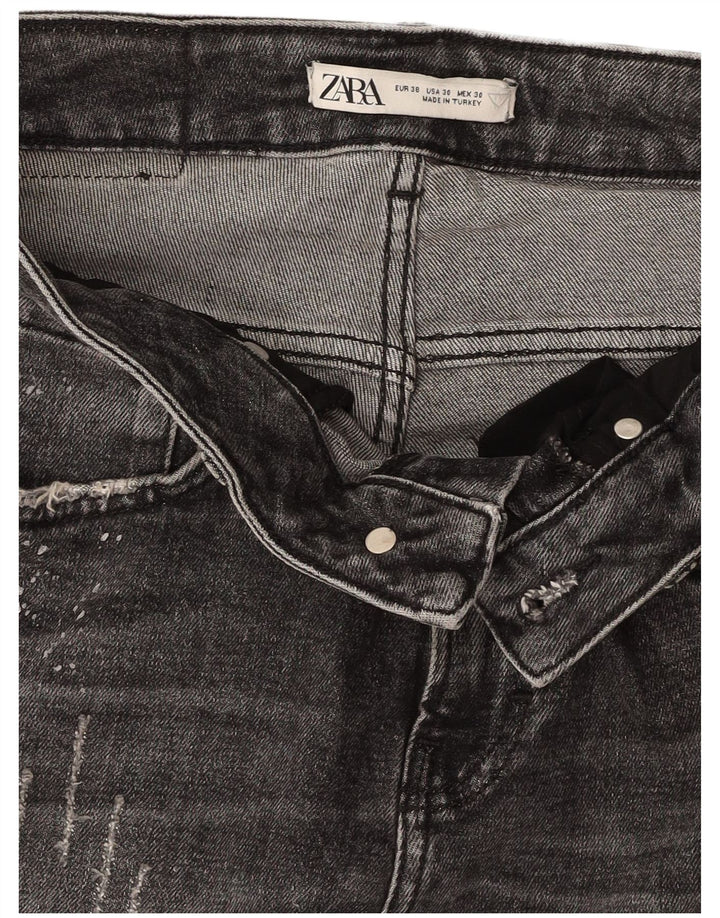 ZARA Womens Distressed Skinny Jeans EU 38 Medium W30 L29 Grey