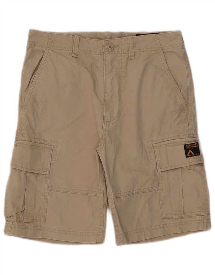 Superdry Mens Cargo Shorts W30 Medium Beige Cotton