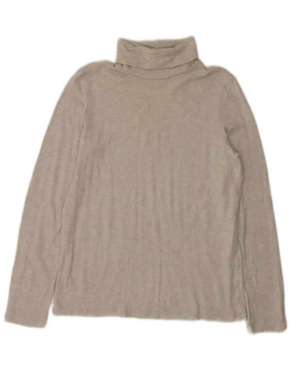 Zara Womens Top Long Sleeve UK 14 Large Grey Flecked Viscose