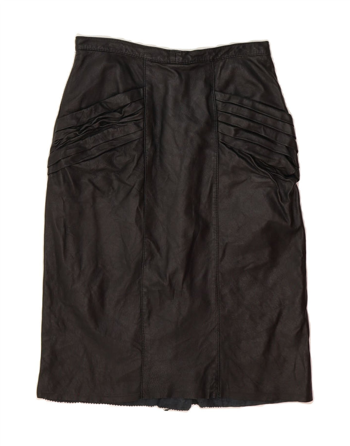 VINTAGE Womens Leather Skirt W30 Medium Black Vintage Vintage and Second-Hand Vintage from Messina Hembry 