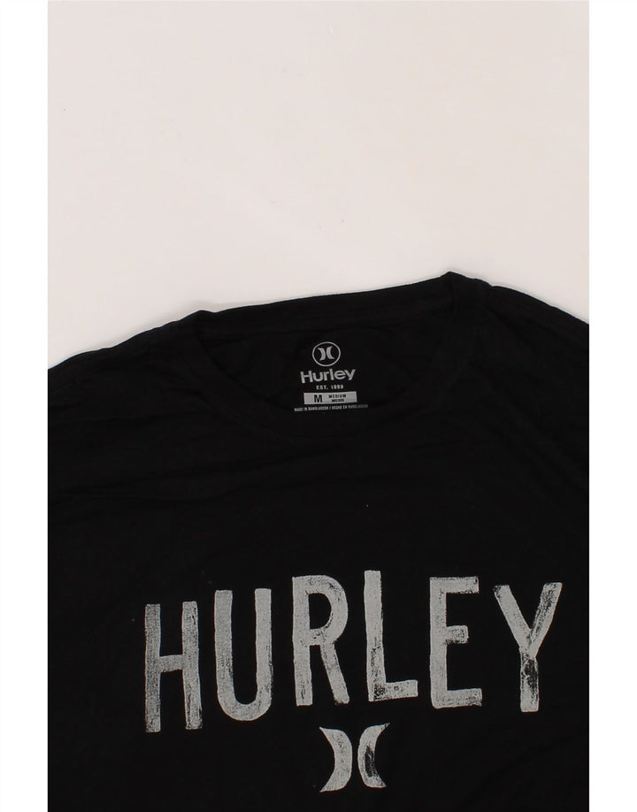 HURLEY Mens Graphic T-Shirt Top Medium Black Cotton Vintage Hurley and Second-Hand Hurley from Messina Hembry 