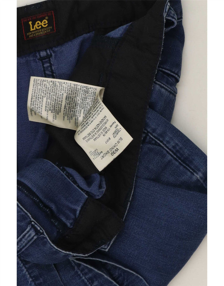 Pantalones cortos chinos ajustados Lee W30 de algodón azul medio para hombre
