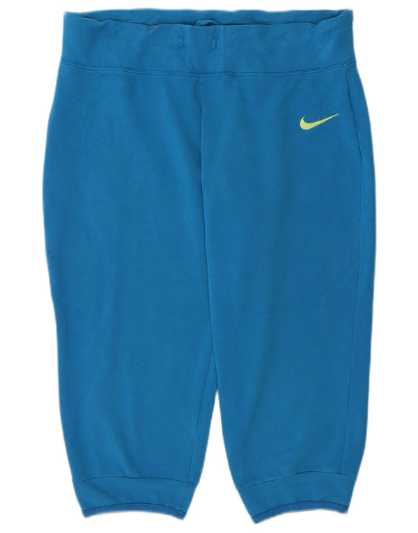 Женские спортивные брюки-капри Nike Dri Fit, брюки для бега, США, 12/14, большие синие
