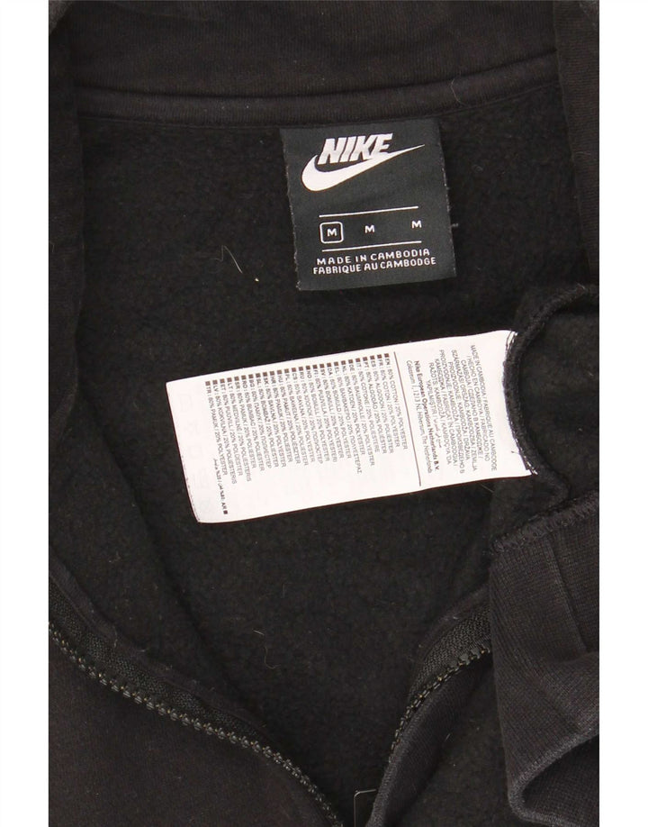 Nike Mens Zip Neck Sweatshirt Jumper Medium Black Cotton