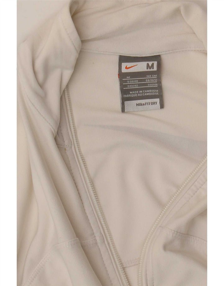 Nike Womens Graphic Tracksuit Top Jacket UK 10/12 Medium White Colourblock
