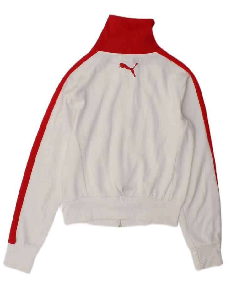 Puma Womens Tracksuit Top Jacket UK 10 Small White Colourblock