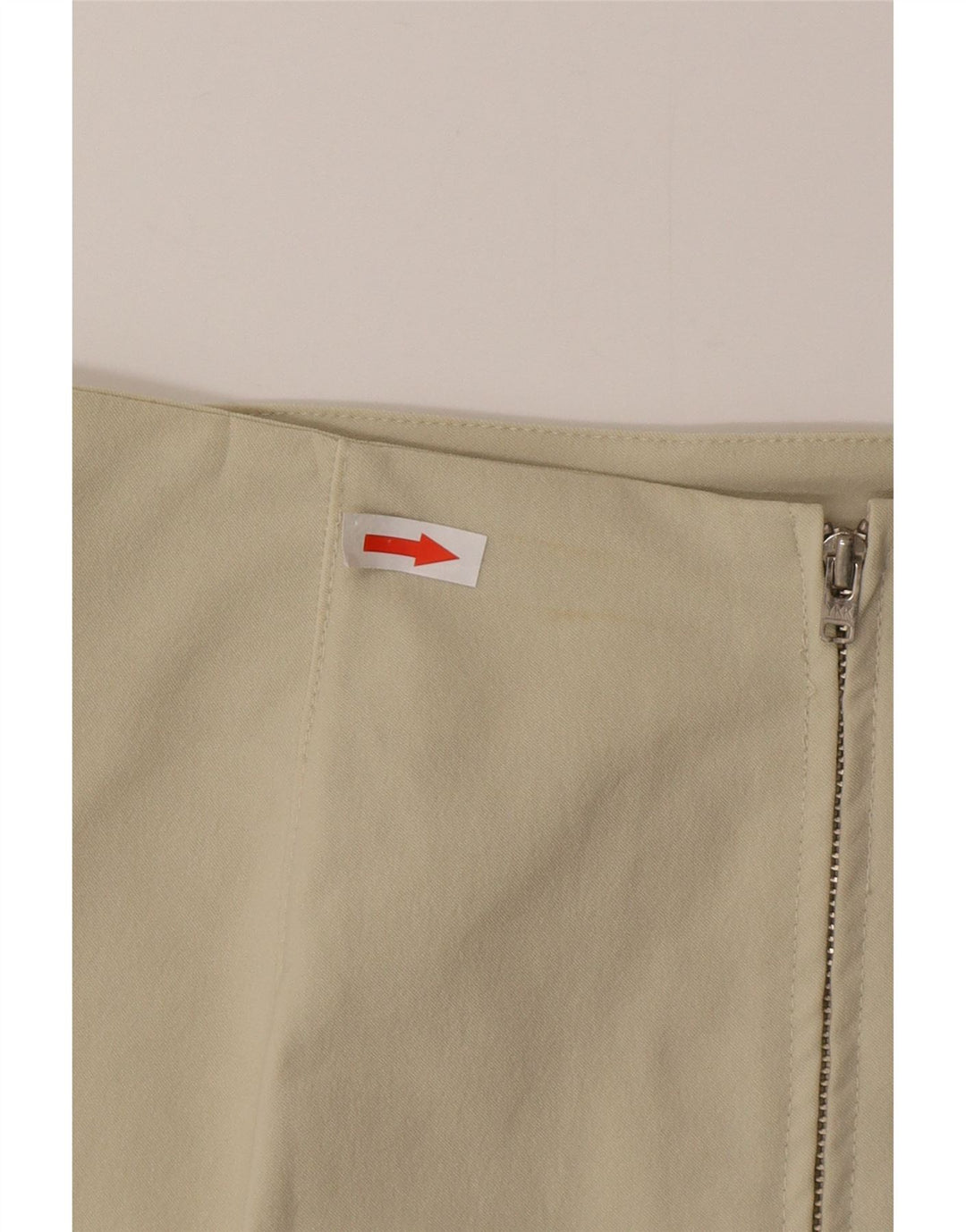 Minigonna vintage da donna grande W30 in poliammide beige