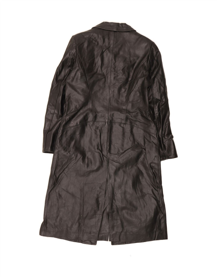 VINTAGE Womens Leather Coat IT 48 XL Black Leather Vintage Vintage and Second-Hand Vintage from Messina Hembry 