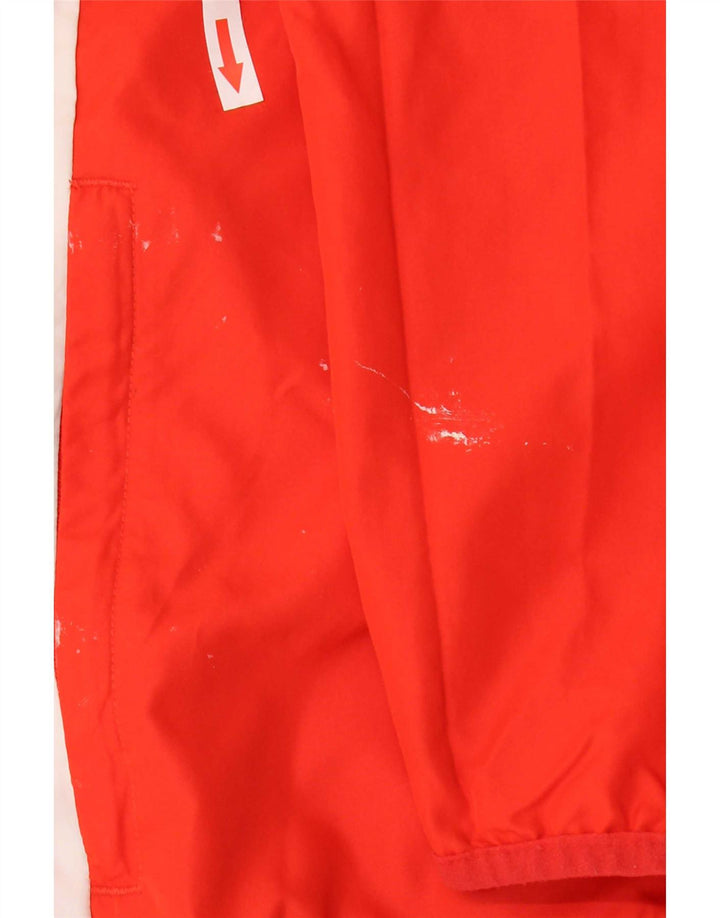 Adidas Mens Hooded Tracksuit Top Jacket Medium Red Colourblock Polyester