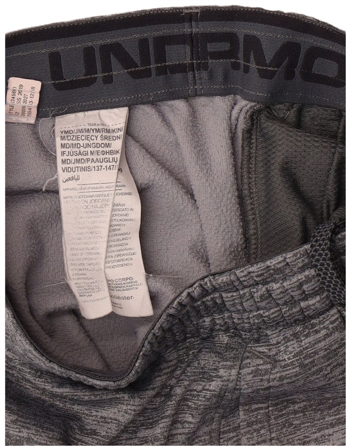 UNDER ARMOUR Boys Sport Shorts 9-10 Years Medium Grey Flecked Polyester