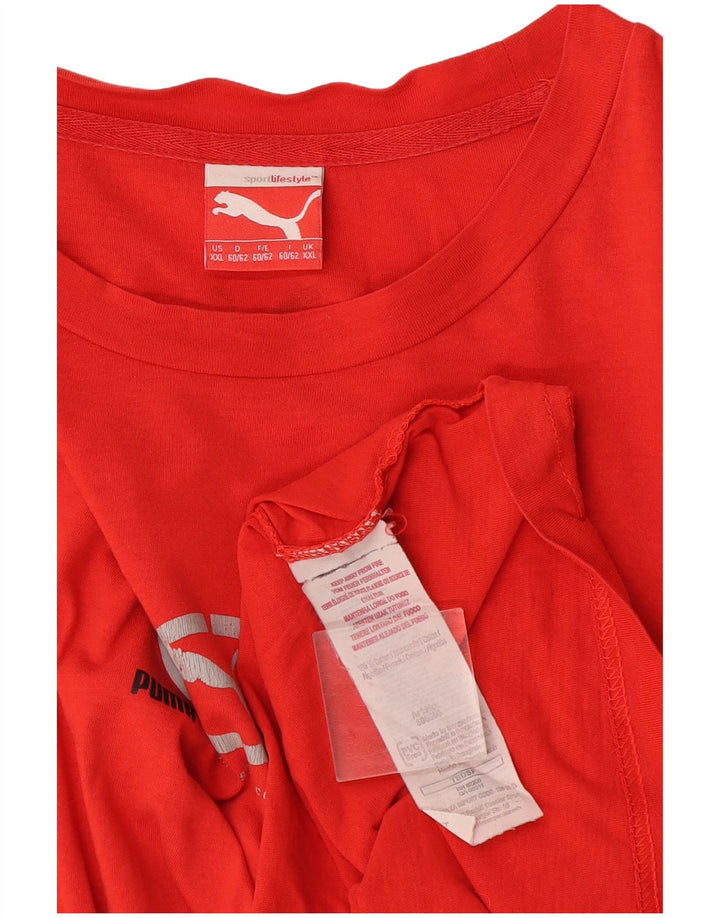 Puma Mens Graphic T-Shirt Top 2XL Orange