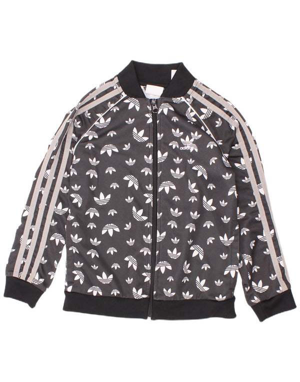 Adidas Veste de Survêtement Graphique Fille 7-8 Ans Gris Colorblock