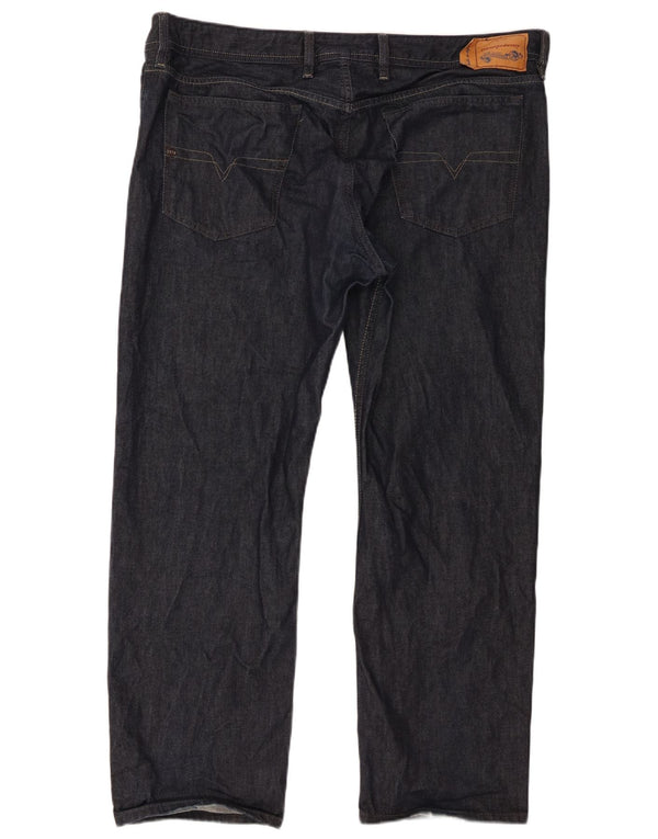Diesel Mens Waykee Regular Straight Jeans W40 L30 Navy Blue Cotton