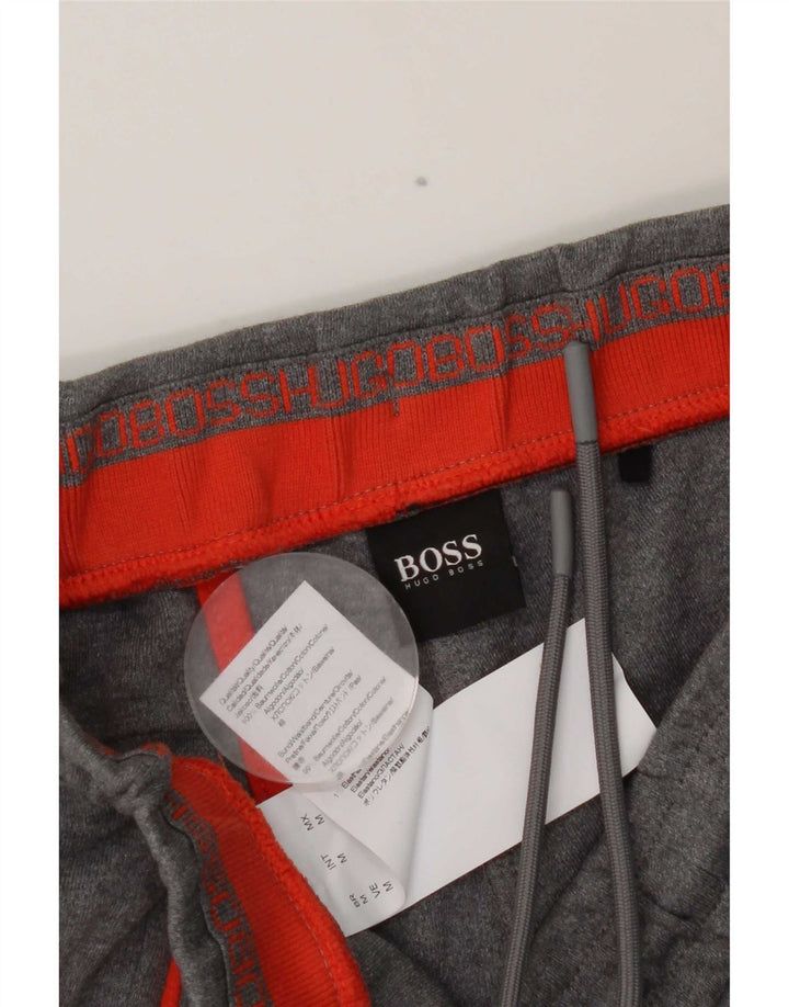 Hugo Boss Mens Graphic Tracksuit Trousers Medium Grey Cotton