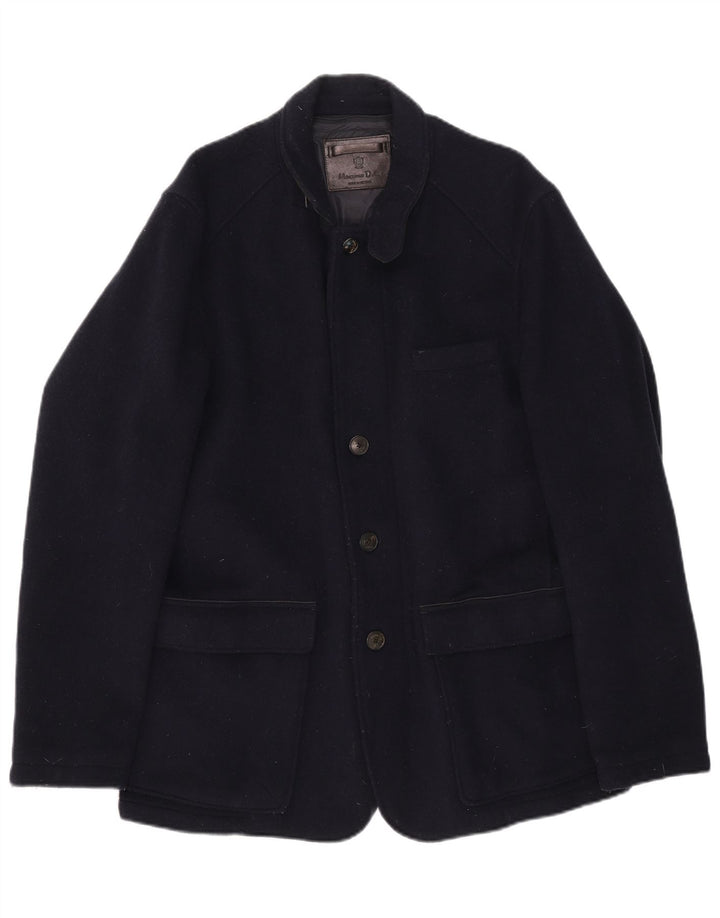 Massimo Dutti Veste Blazer 4 Boutons Homme UK 42 XL Bleu Marine Laine