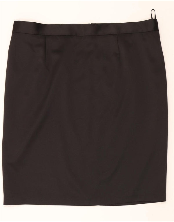 ANN HARVEY Lige nederdel til kvinder UK 22 2XL W44 Sort polyester