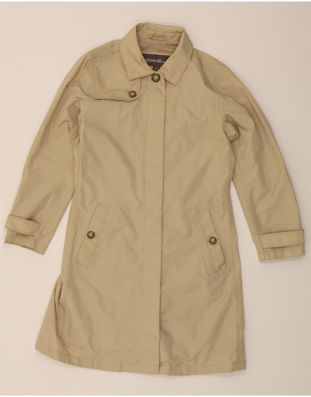 EDDIE BAUER Womens Trench Coat UK 10 Small Beige Nylon Vintage Eddie Bauer and Second-Hand Eddie Bauer from Messina Hembry 
