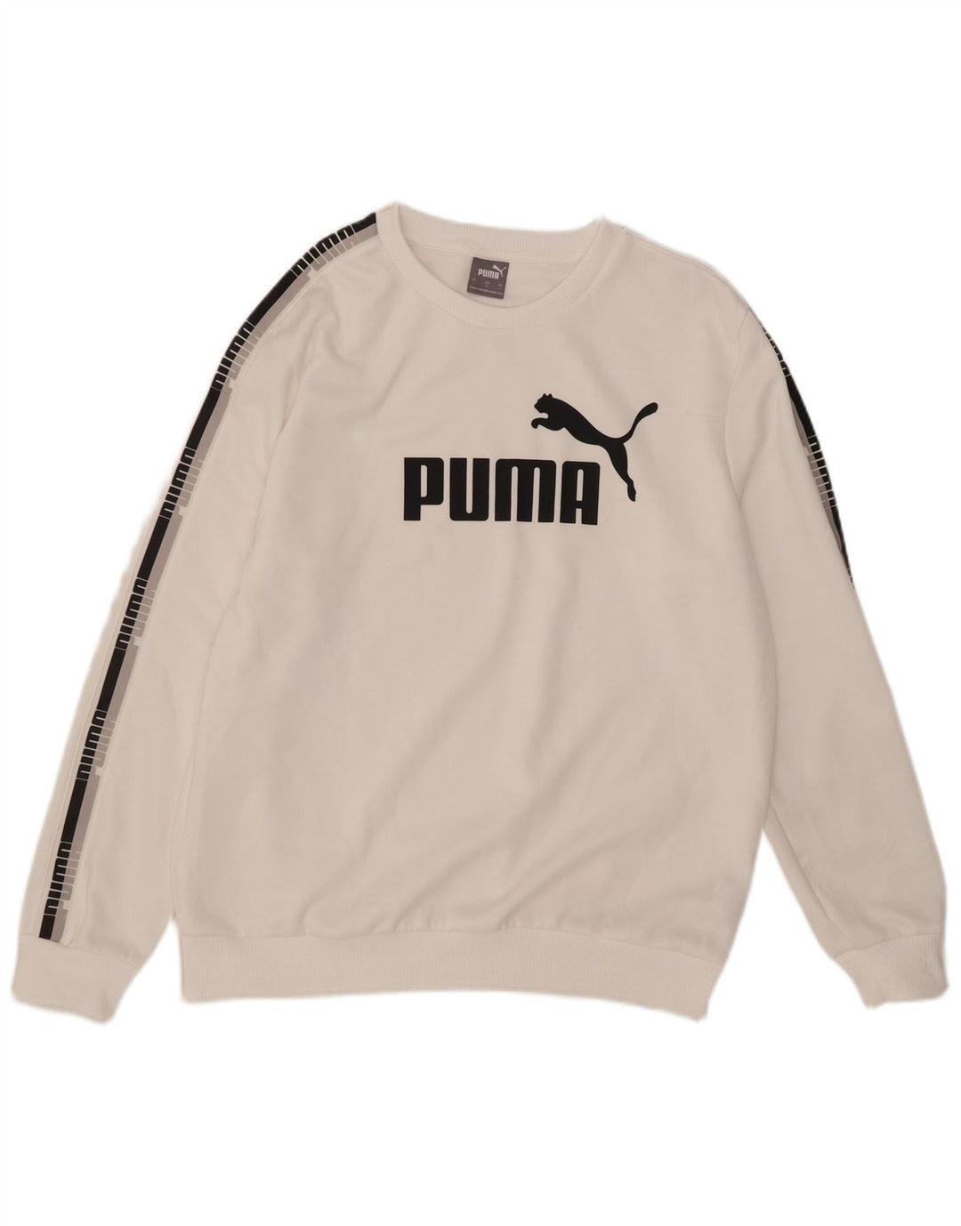 Puma Mens Graphic Sweatshirt Jumper Large White Polyester