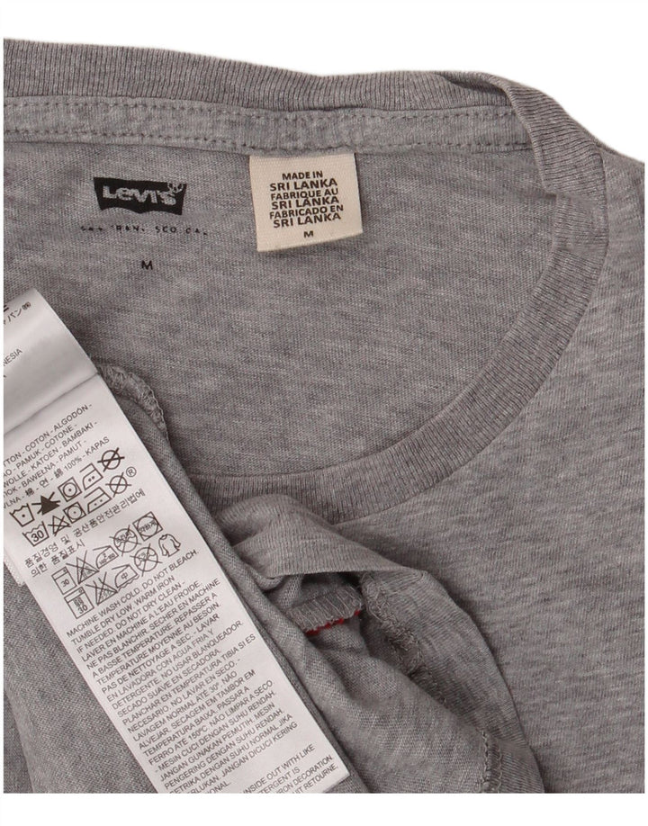 Levi's Mens Graphic T-Shirt Top Medium Grey Flecked Cotton