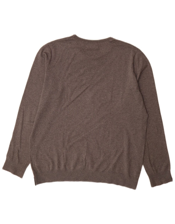 Мужской джемпер с круглым вырезом Calvin Klein Jeans 2XL, серый хлопок, классический