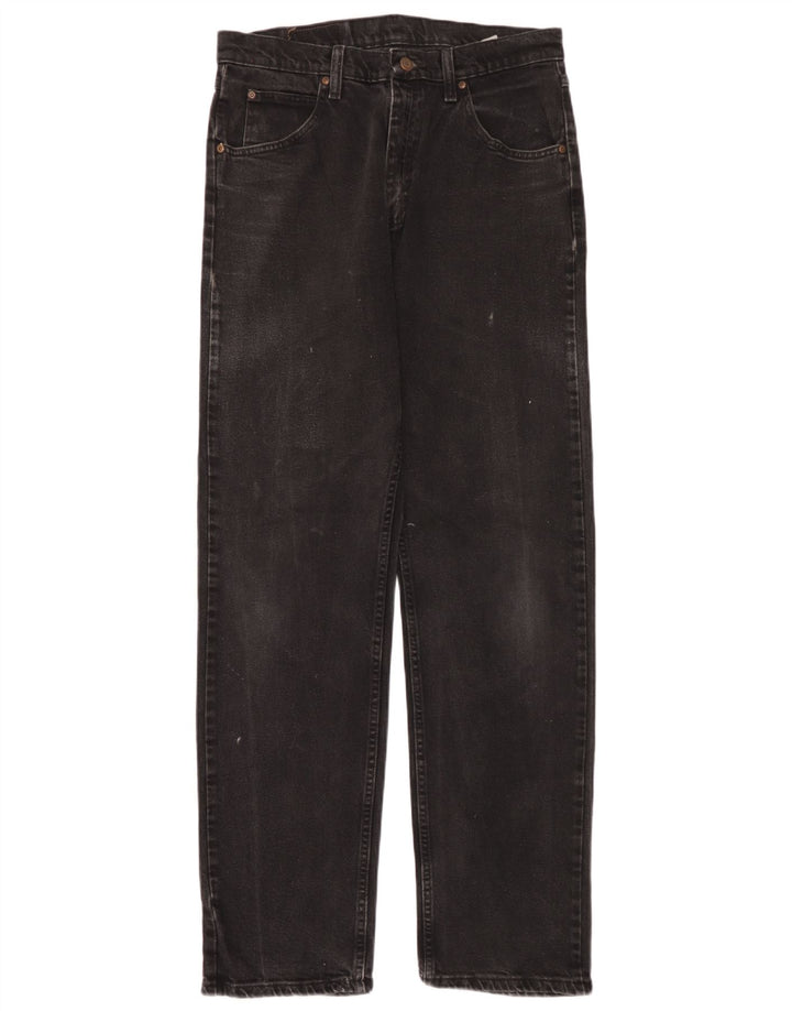 Wrangler Mens Straight Jeans W32 L34 Black Cotton