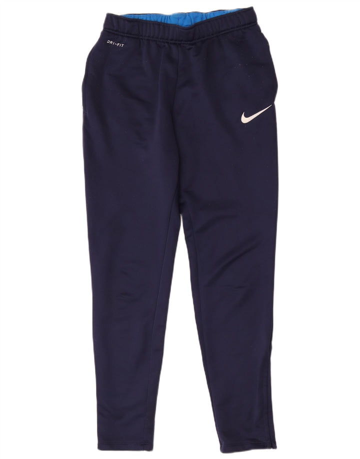 Nike Mens Dri Fit Tracksuit Trousers Medium Navy Blue Polyester