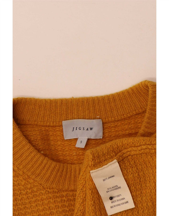 Jigsaw Mens Crew Neck Jumper Sweater Small Orange Wool