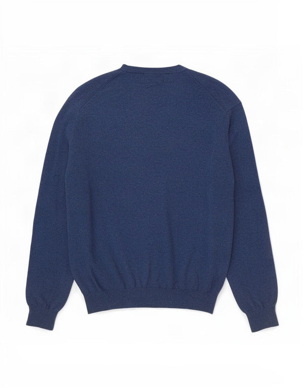 Crew Clothing Męski sweter z dekoltem w kształcie litery V, duży, niebieski, bawełniany