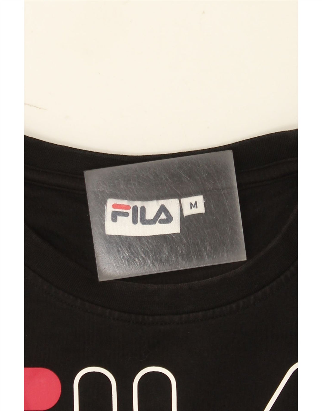 Fila Womens Graphic Sweatshirt Jumper UK 14 Medium Black