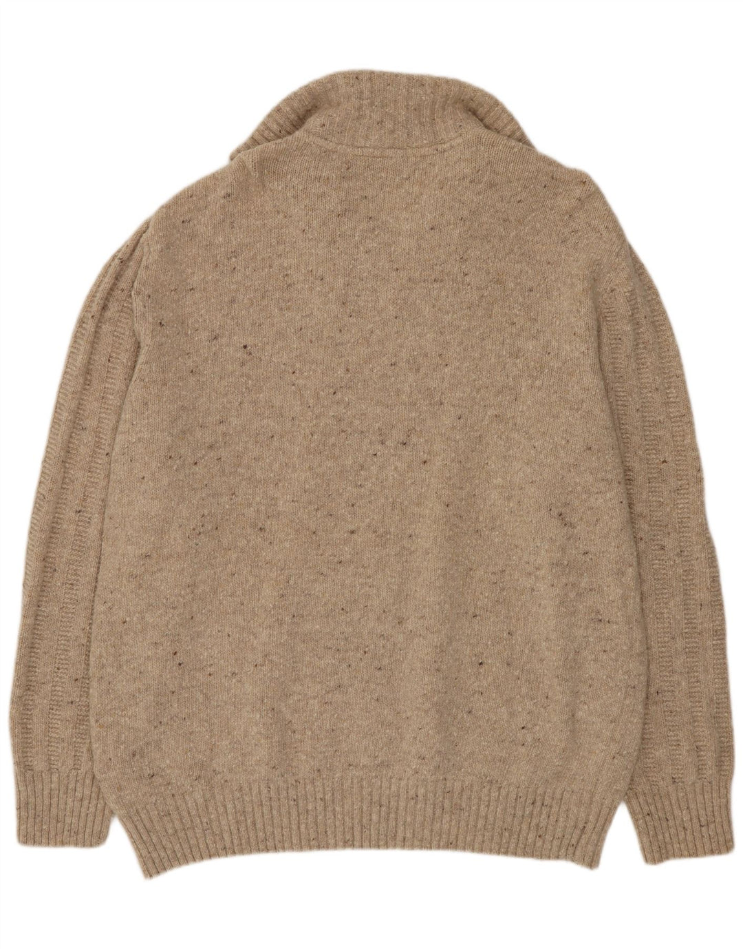 Camel Active Herre Zip Neck Jumper Sweater 2XL Beige Flecked Wool
