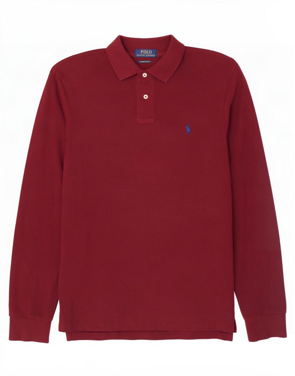 Polo Ralph Lauren Langærmet herre Custom Slim Fit Polo Shirt Medium Maroon