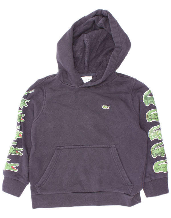 Lacoste Boys Graphic Hoodie Jumper 5-6 Years Navy Blue Cotton