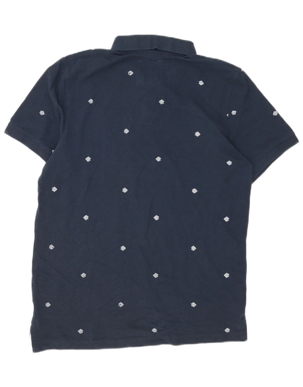 Crew Clothing Polo Homme Large Bleu Marine En Coton À Pois