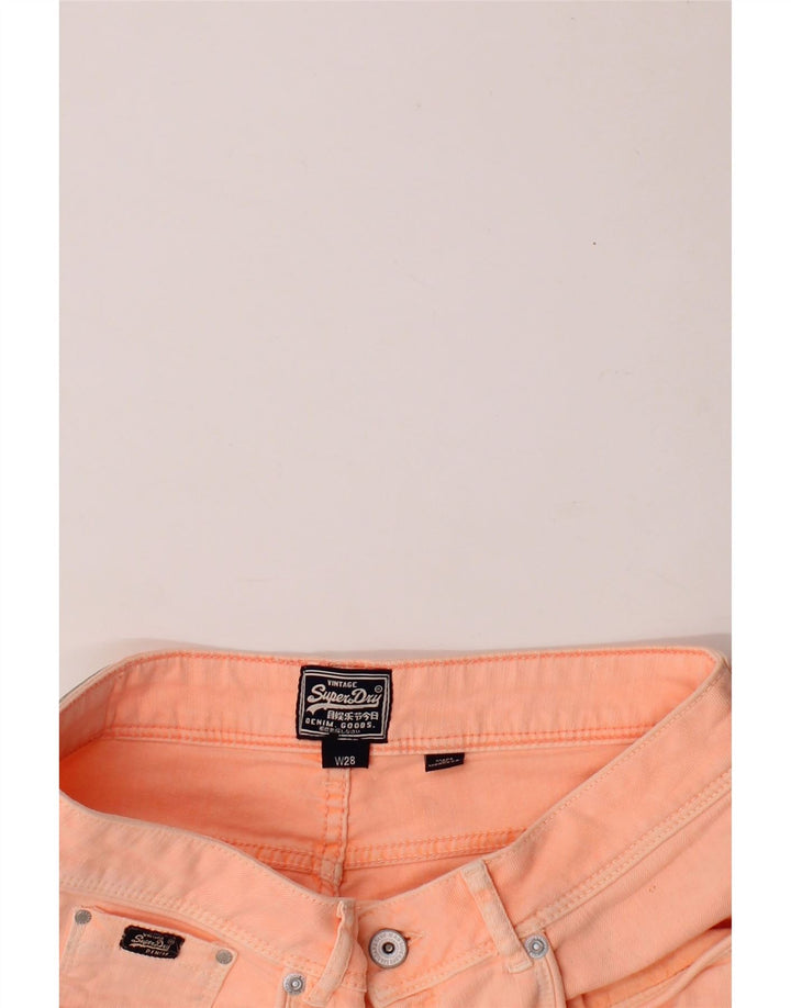 SUPERDRY Womens Graphic Denim Shorts W28 Medium Pink Vintage Superdry and Second-Hand Superdry from Messina Hembry 